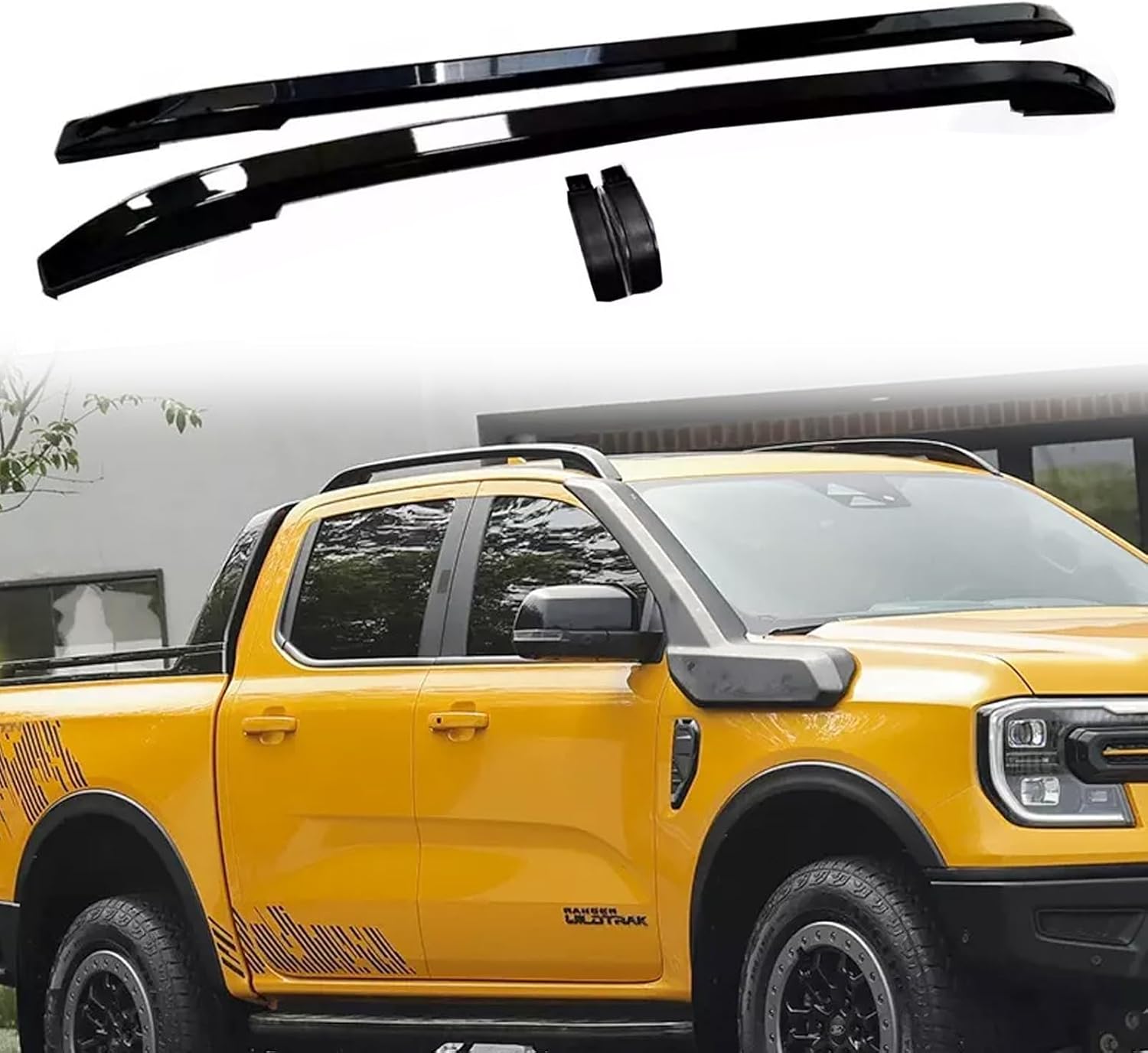 2Pcs Black Roof Rail Racks Side Rail Bars Fits for Ford Ranger 2023 2024 2025 2026