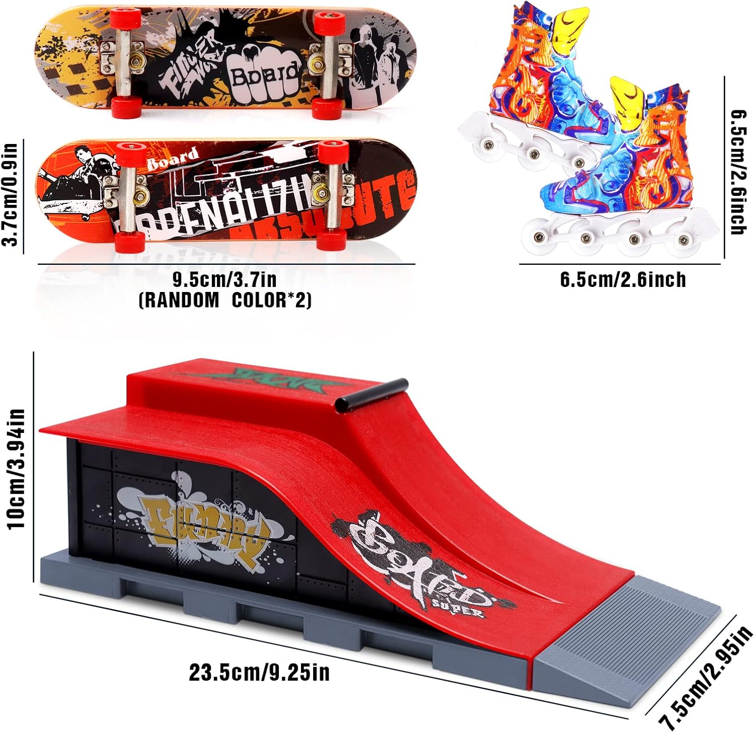 Aolieh Mini Finger Skateboard DIY Skateboard Ramp and Assembly Ramp