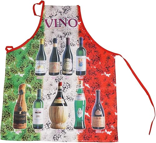 P.S. I Love Italy Delantal italiano Vino - Delantal italiano con peto fresco y lindo para hombres y mujeres