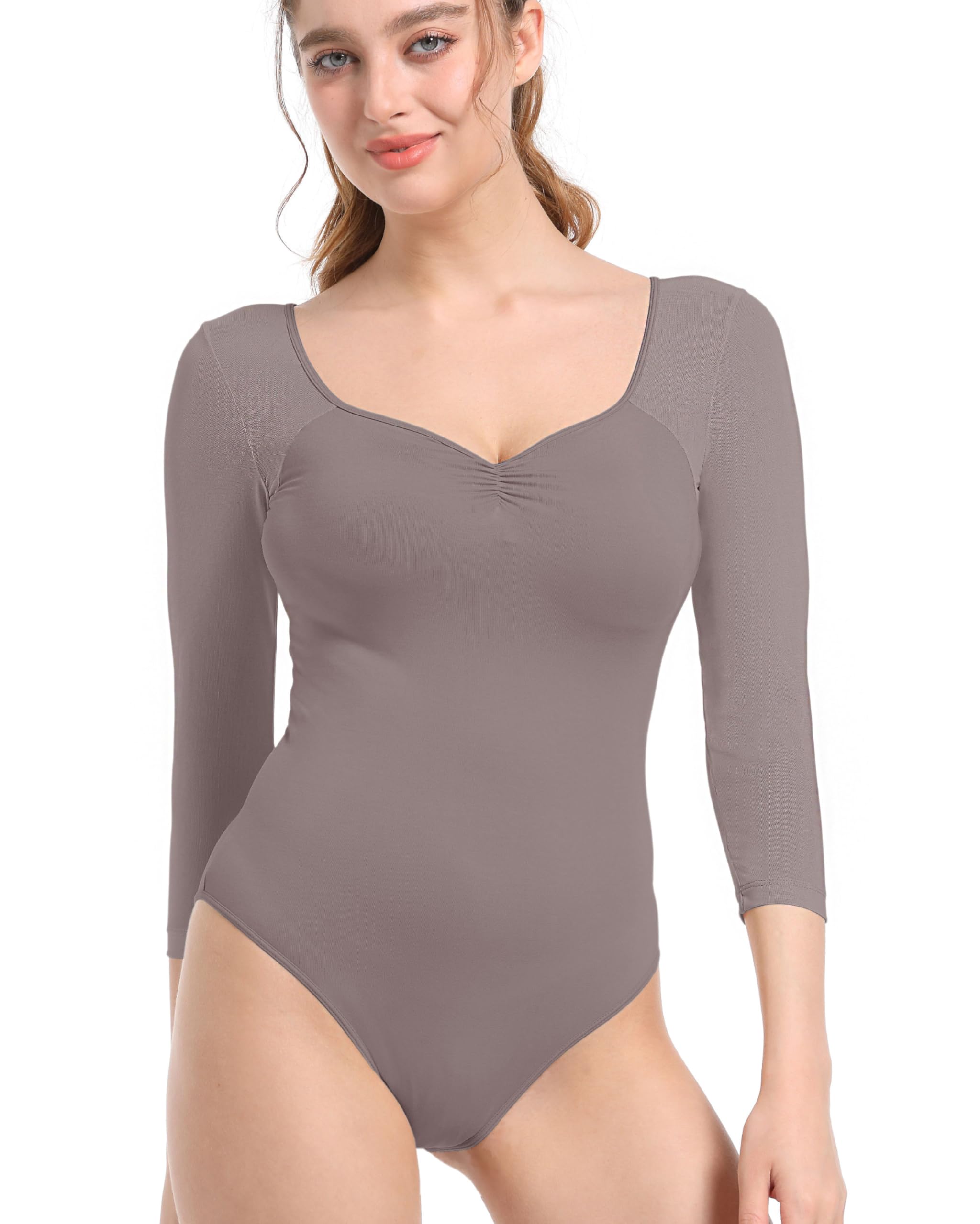 GJY Donna Bodysuit, Bodysuit Sexy Collo a V Manica Lunga Maglia Backless Tops, Jumpsuits Tops Leotard, Abiti Corpo per Uscire