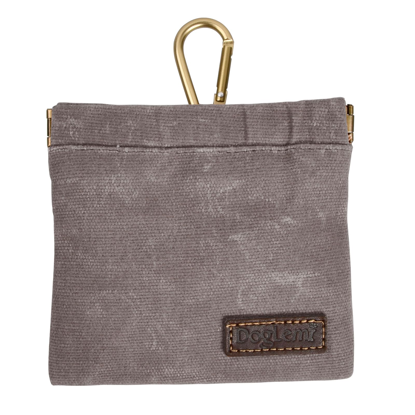 HoaaiGo Bolsa de Comida para Entrenamiento Portátil para Mascota 12 x 12 cm, Impermeable Bolsas Premios de Adiestramiento de Accesorios para Aperitivos para Perros con Mosquetón (Gris)