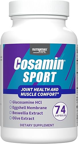 Cosamin Sport, formulado para mejorar la comodidad articular y muscular después del ejercicio, 74 cápsulas