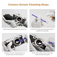 Vista 7 de K&F CONCEPT Hisopos de Limpieza de Sensor Micro Cuatro Tercios 4/3 de 12mm (0.47 pulgadas)*10 + Limpiador de Sensor de 20ml (0.7 fl oz), Kit