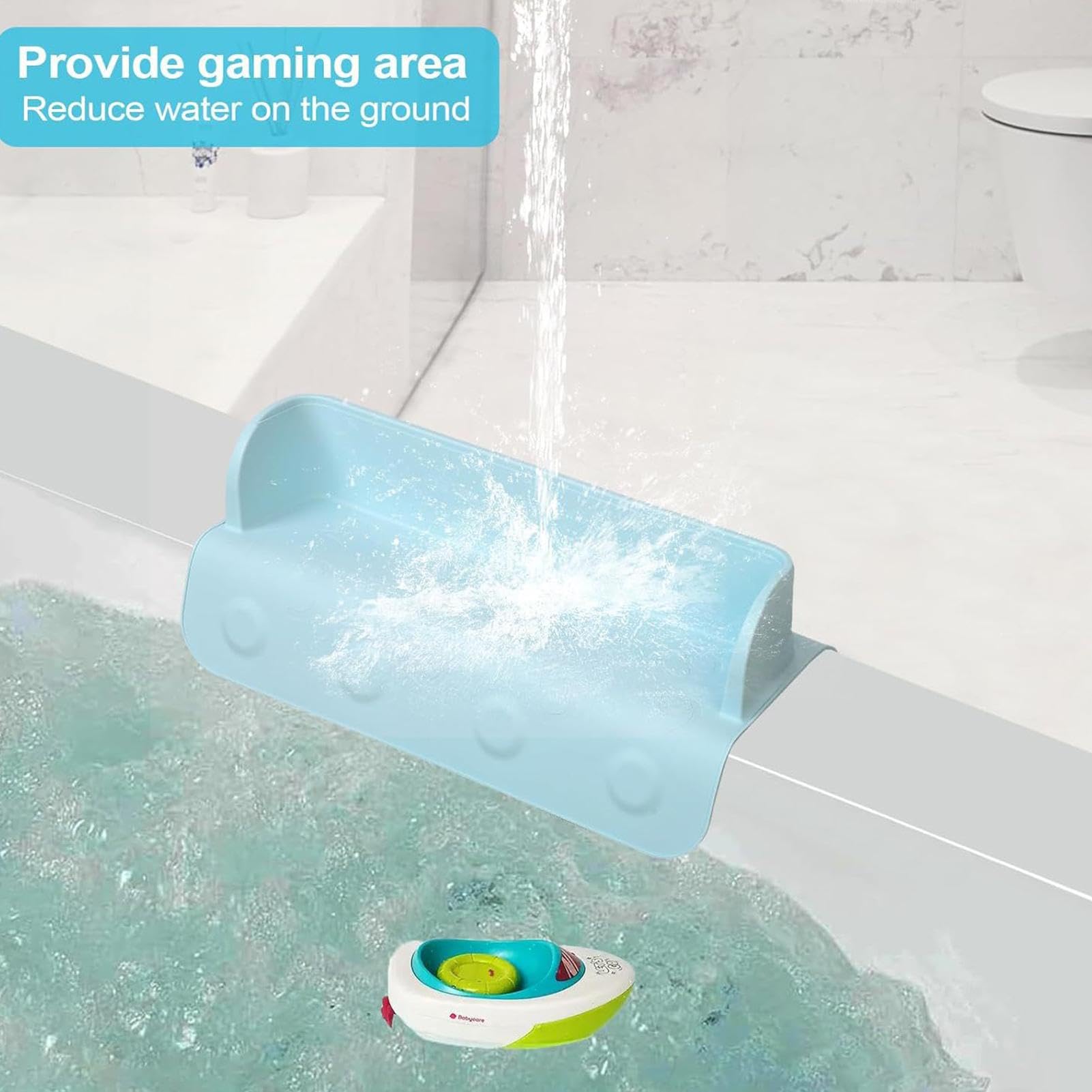 Badewannenrand-Wasserschutz | Wannenrand-Spritzschutz | Silikon-Badewannenablage für Kinder