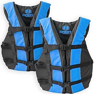 Hardcore Life Jacket 2 Pack Paddle Vest for Adults; Coast Guard Approved Type III PFD Life Vest Flotation Device; Jet ski, Wakeboard, Hardshell Kayak lufe Jacket; Ideal Extra Pontoon Boat Life Jacket