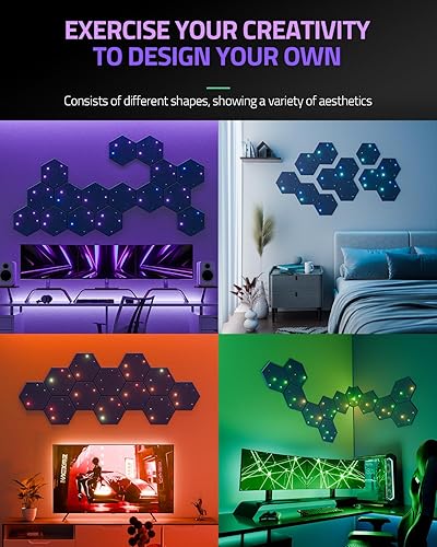 Miniatura 7 de ZenSonic Paquete de 12 paneles de espuma autoadhesivos a prueba de sonido para paredes de 12 x 10 x 0.4 pulgadas, paneles acústicos hexagonales con