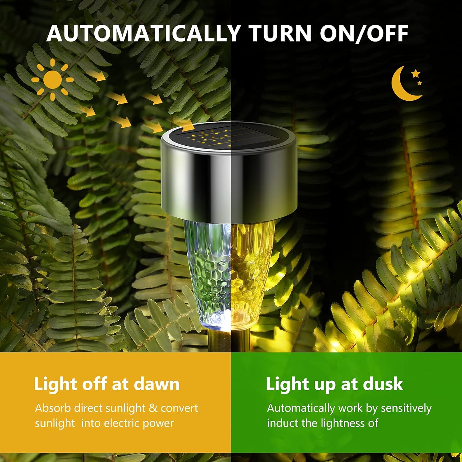 12Pack Solar Lights Outdoor Decorative, 8H Waterproof Auto Solar Garden Lights, Anti-Deform Stainless Steel Pathway Light Solar Powered, Super Bright LED Landscape Lighting for Yard, Walkway