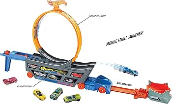 Amazon.com: Hot Wheels Transporter Truck Mobile Playset Large Loop