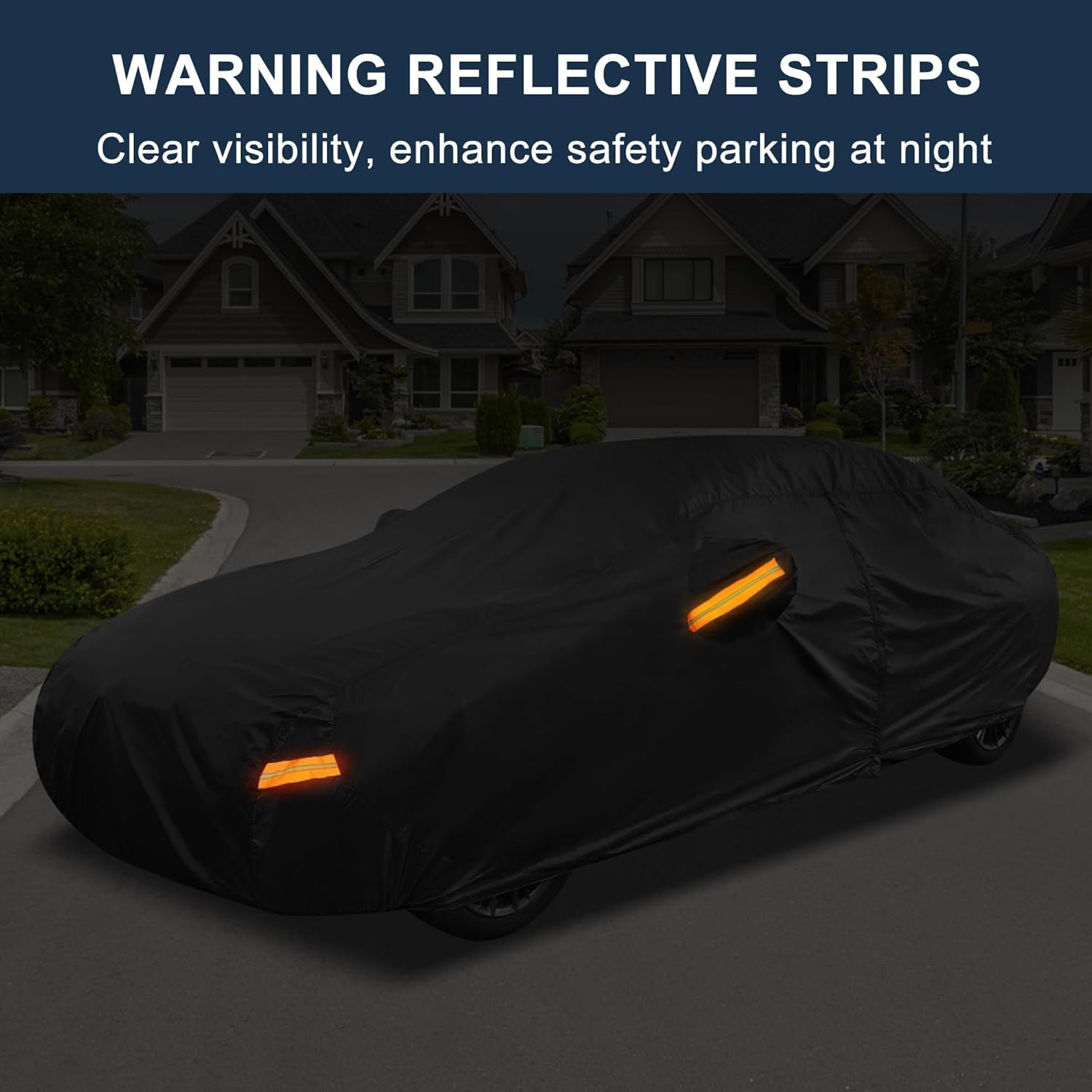 X AUTOHAUX Car Cover Outdoor Waterproof Sun Rain Snow Hail Protection with Left Side Door Zipper 210D-PU for Hyundai Elantra Sedan