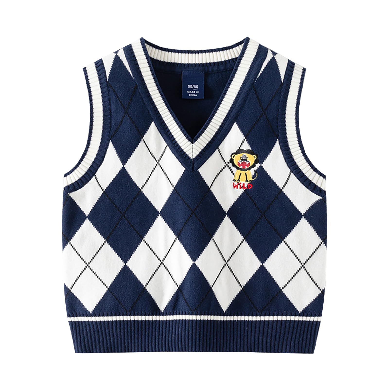 Yishengwan Chaleco de Punto Niños Suéter sin Mangas Cuello V Jersey Pullover Prendas de Punto