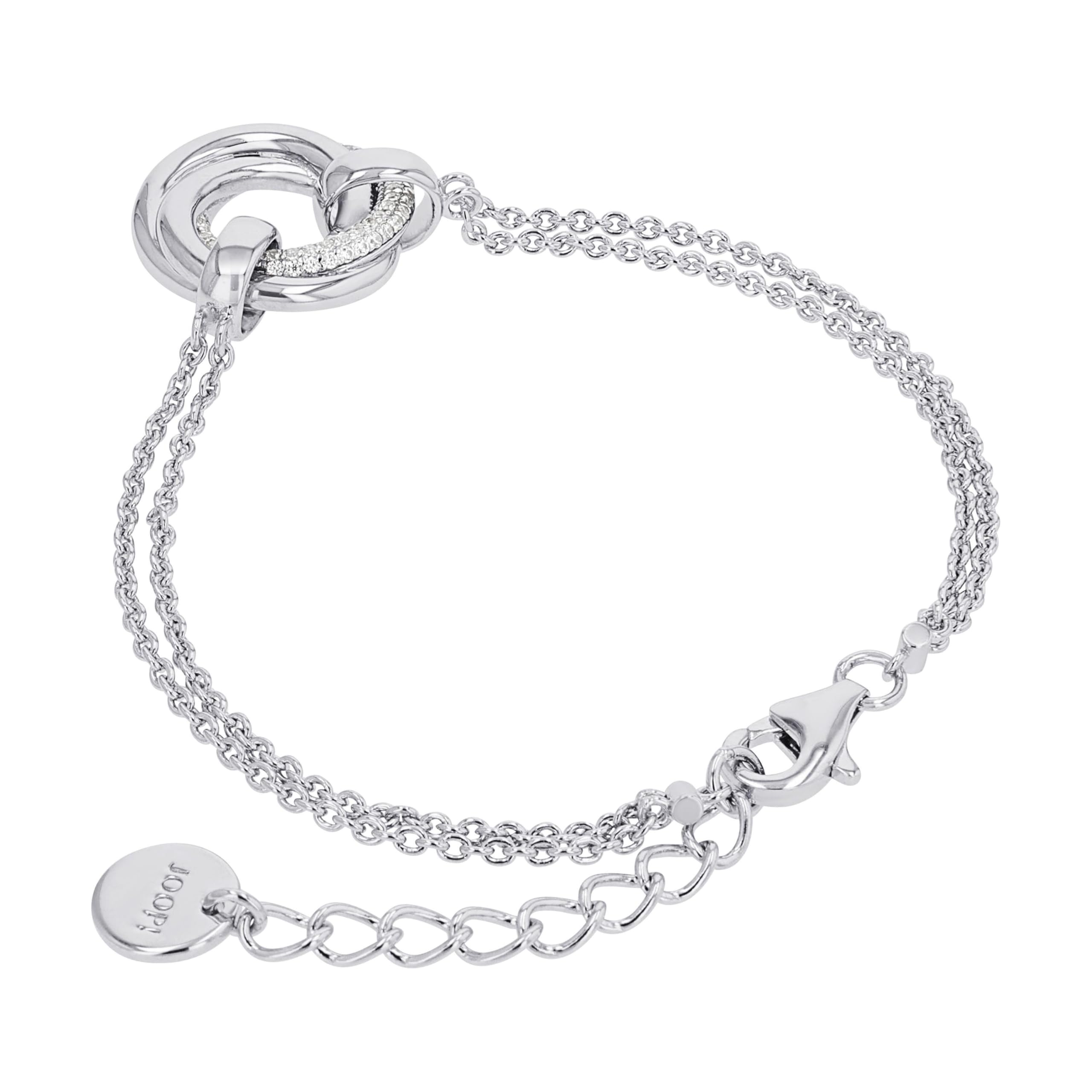 JOOP! Halskette aus 925 Sterling Silber für Damen, Halsschmuck, teilw. mit Schmuckstein, Silber 925 rhodiniert, Kommt in passender Schmuckbox