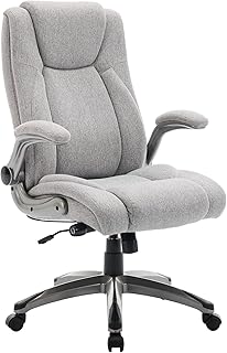 COLAMY Bürostuhl Ergonomisch, Chefsessel mit Hoher Rückenlehne, Ergonomischer 360° Drehstuhl für Büro, Schreibtischstuhl Stoffstuhl mit Verstellbarer Neigungsverschluss, Grau