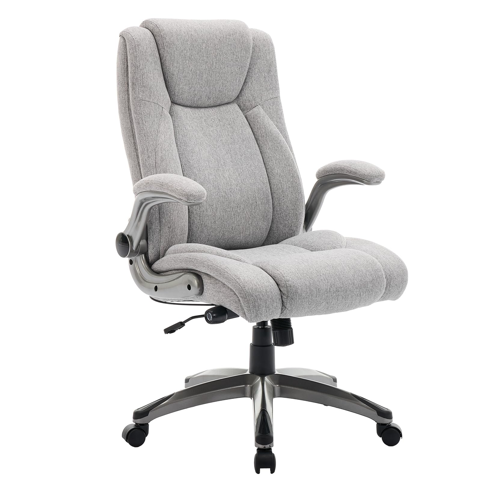 Ergonomic Executive Office Chair with Adjustable Lumbar Support, Flip-up Armrests, Double Padded Seat & Tilt Function – High Back Swivel Desk Chair for Home Office & Gaming,Grey — image 1