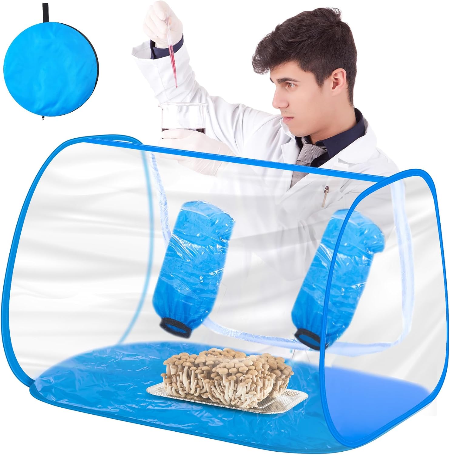 Juexica Large Still Air Box Mushroom Grow Tent 36 x 24 x 24 Inches Clean Air Workstation, Sturdy Flow Hood for Lab Mycology Supplies Grow Bags, Growers, and Home Scientists(Novelty Style)