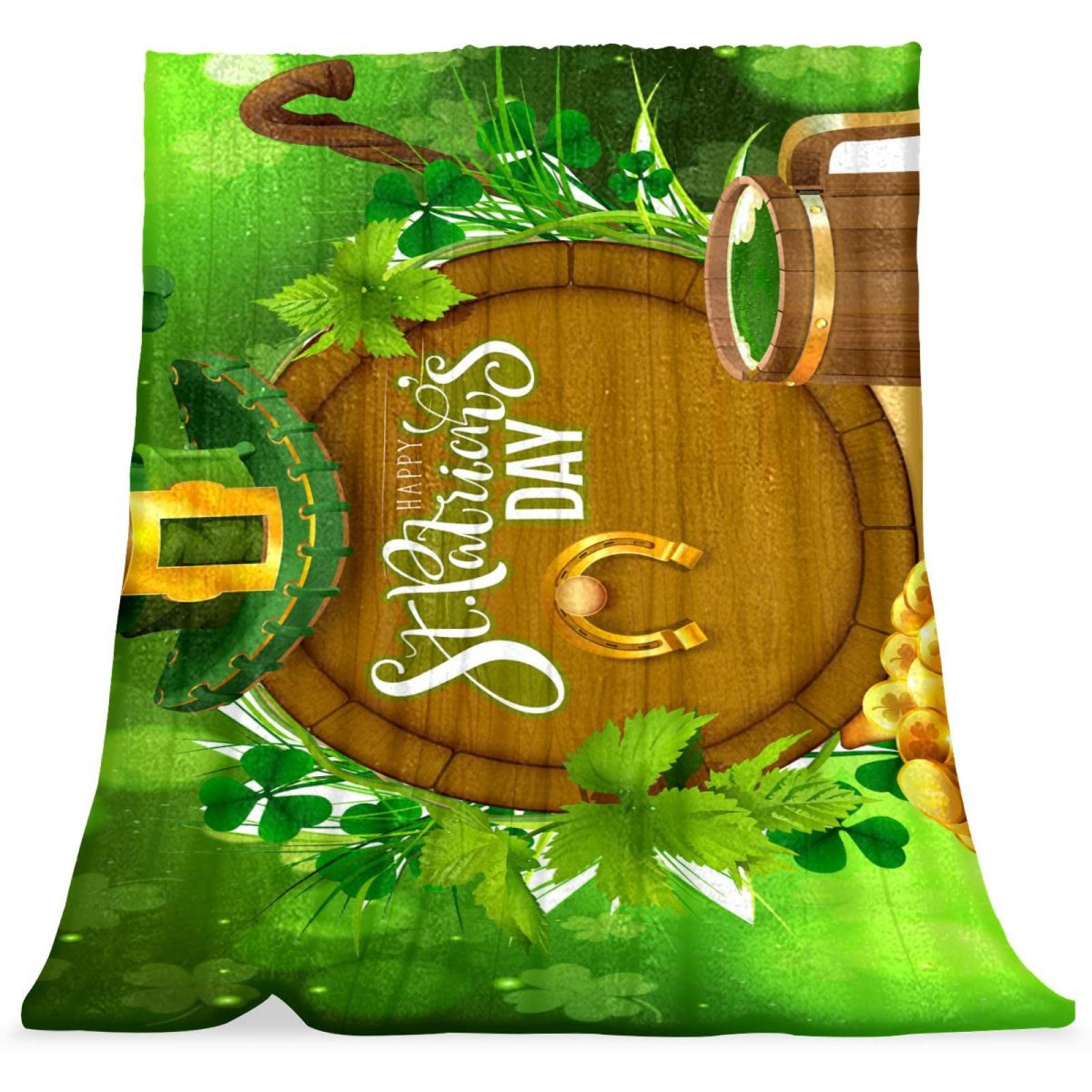 Couvre-lit enfant vert moelleux couverture de lit St Patrick