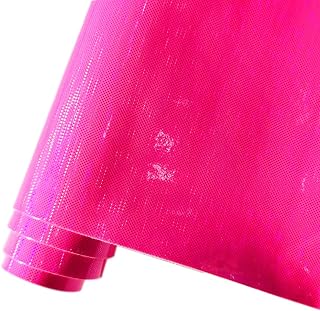 HYANG Holographic Mirror Pink Silk PU Faux Leather Sheets 1 Roll 12"X53"(30cmX135cm), Faux Leather Very Suitable for Crafts Making Leather Earrings, Bows, Handbag ，Sewing