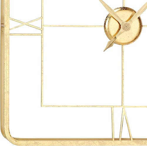 Miniatura 3 de Deco 79 Reloj de pared de marco abierto de metal, 36" x 3" x 36", dorado