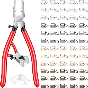 Kifmurase 60PCS Key Fob Hardware Set, 1 Inch 4 Color Keychain Hardware for Wristlet Key Lanyard Clamp Hardwares Supplies