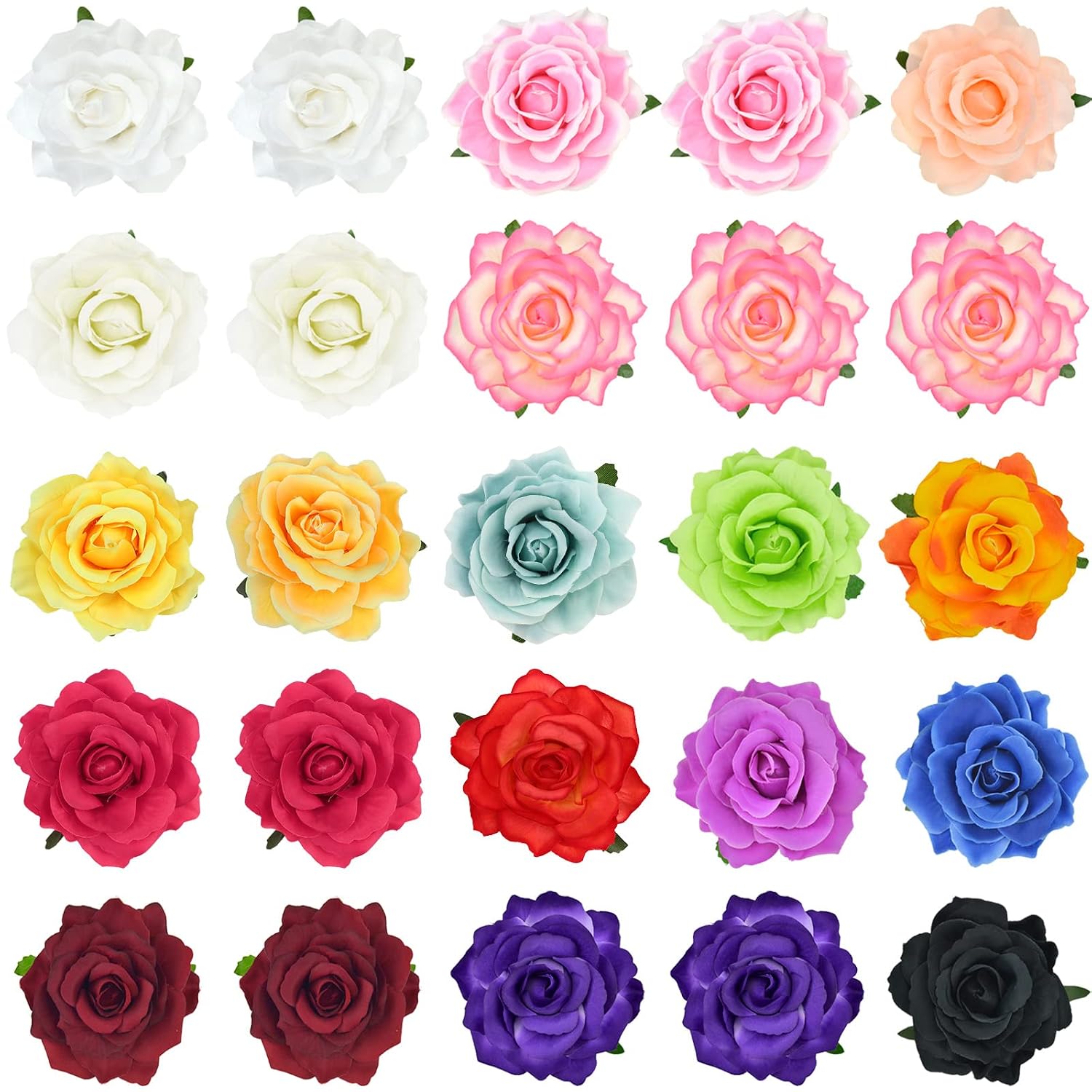 DRESHOW Rose Flower Hair Clip Rose Hairpin Flower Brooch Bridal Headpiece Wedding Hair Accessories for Women One Size
