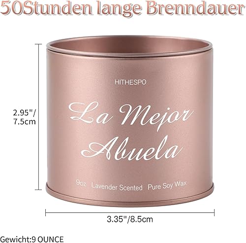 Miniatura 5 de Regalos de Abuela, regalos para Abuela, regalos para abuela en español, vela de soja perfumada de lavanda de 9 onzas, regalo de cumpleaños para