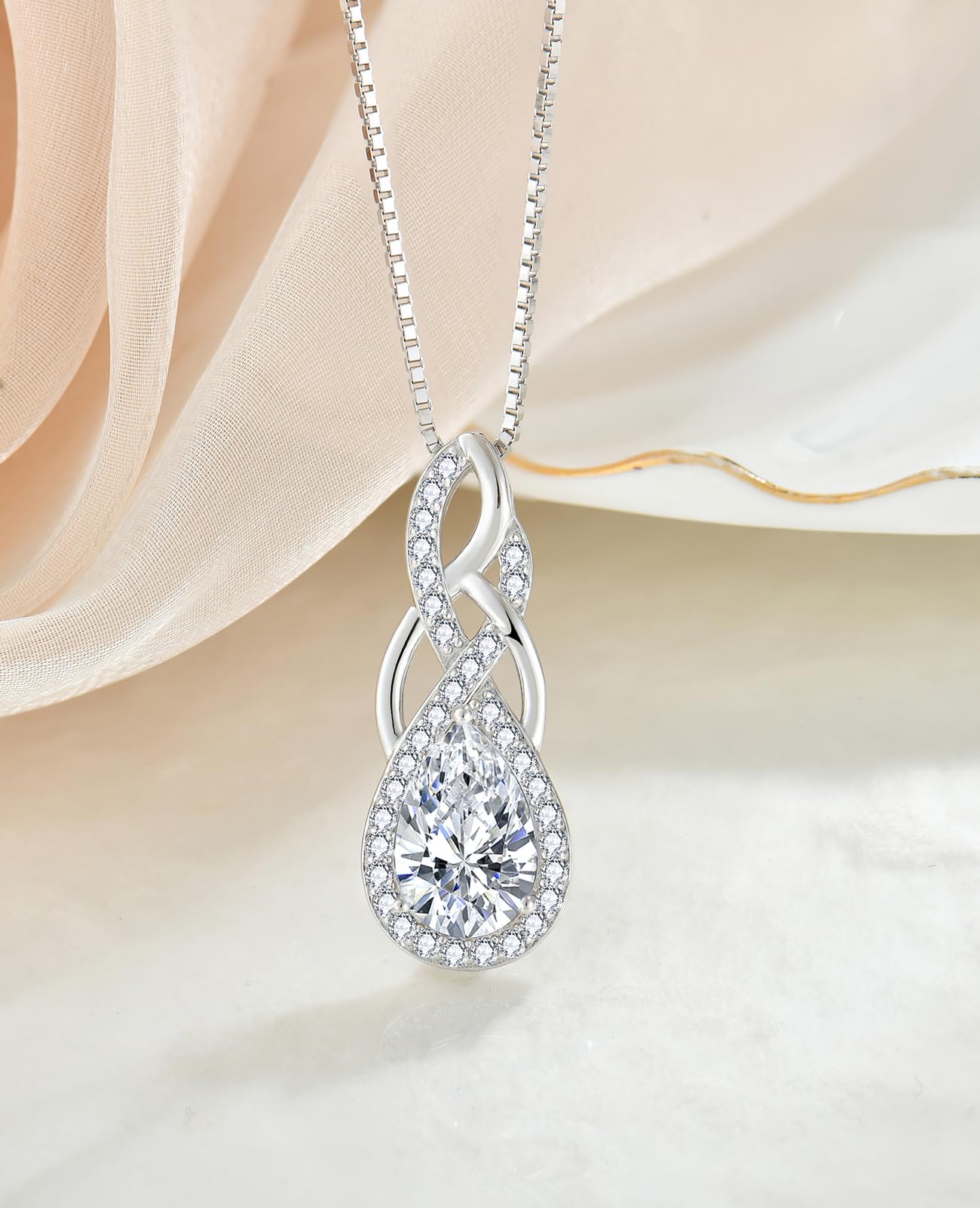 YL Geburtsstein Halskette 925 Sterling Silber Oval Anhänger Kette 12 Geburtsstein 5A Zirkonia Schmuck Geschenke für Damen Mama
