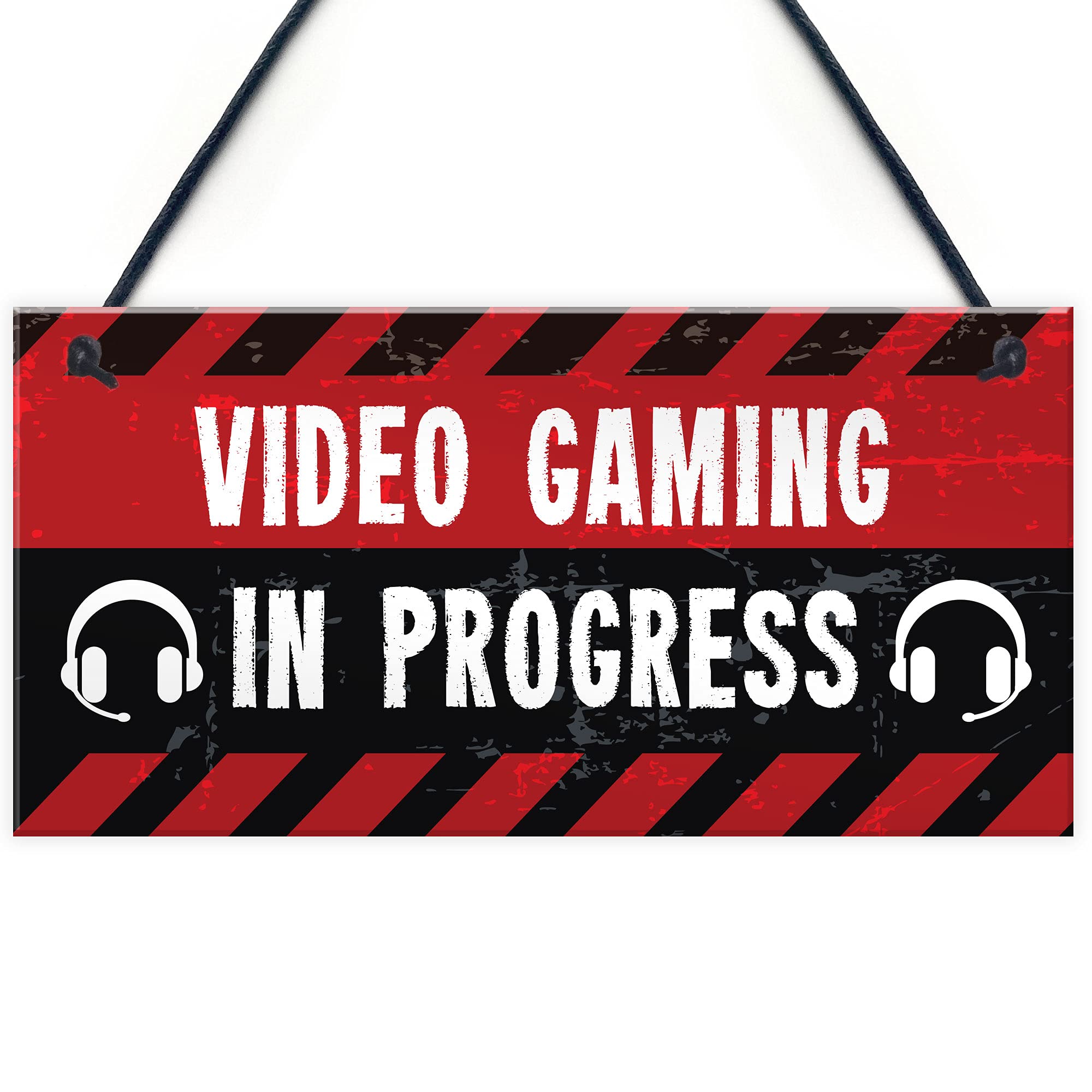 Red Ocean Gaming In Progress Novelty Games Room Boys Bedroom Hanging Sign Gift For Son Brother Dad