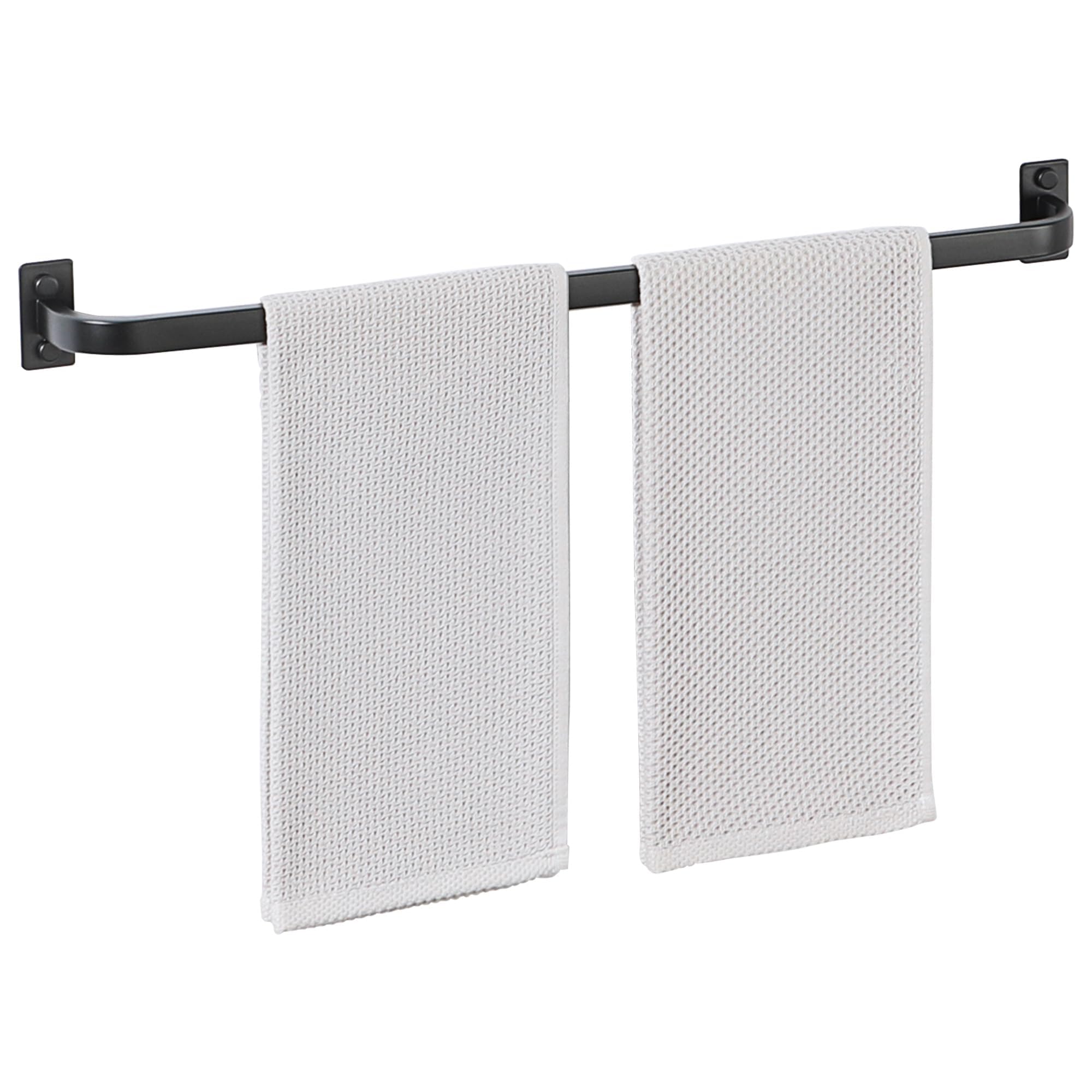 Porte serviette noir 60 cm Mooche pour salle de bain barre murale acier inoxydable 304