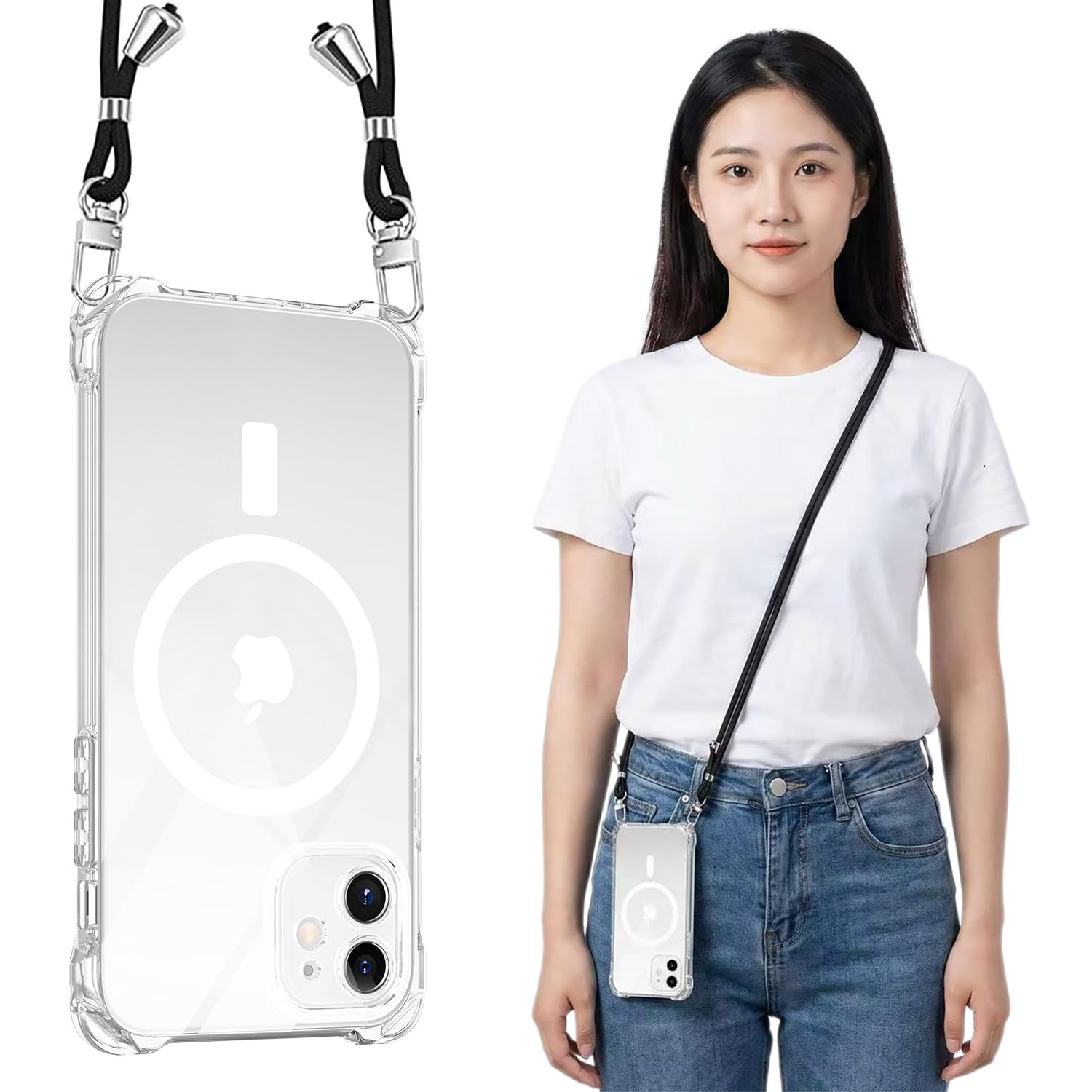 Amazon.co.jp: MagSafe対応 iPhone 12 用 ケース クリア ストラップ