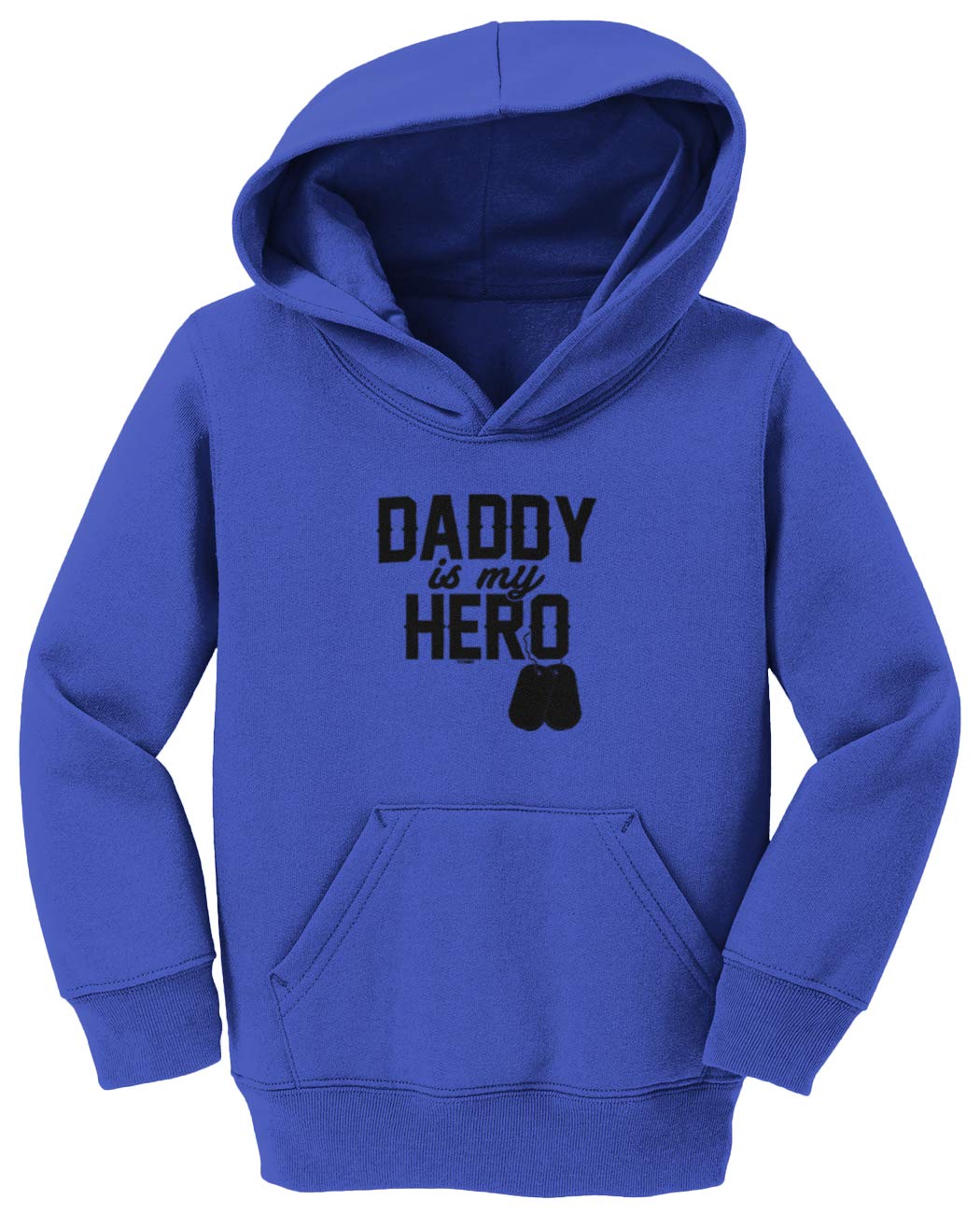 Daddy is My Hero - Military Dog Tags Toddler/Youth Fleece Hoodie (Royal Blue, 4T (Toddler))