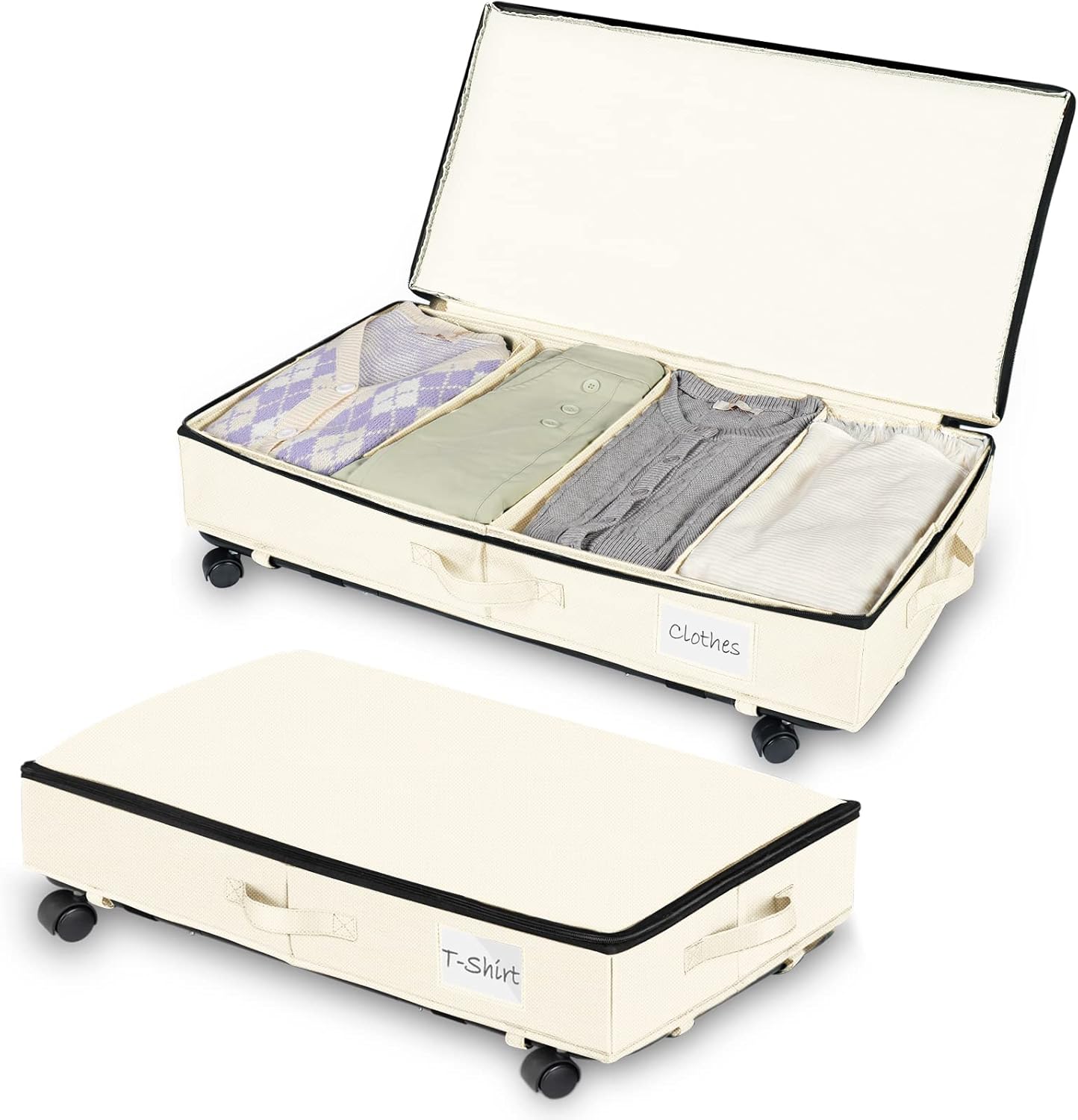 HYSEYY Under Bed Storage with Wheels, Underbed Storage