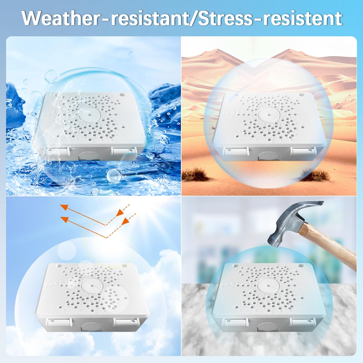 【Compatible with PTZ Cameras】 Security Camera Junction Box, Outdoor IP65 Waterproof CCTV Mounting Bracket, ABS Plastic Cable Concealment Box(4 Pack)