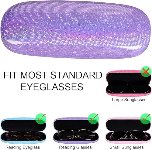 Miniatura 5 de ADBGV 3 fundas unisex rígidas para lentes, funda protectora para gafas, funda de gafas de sol con paño de limpieza
