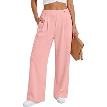 IWOLLENCE Women Wide Leg Pants Waffle Stretchy Work Dress Pants Business Casual Outfits Slacks Trousers