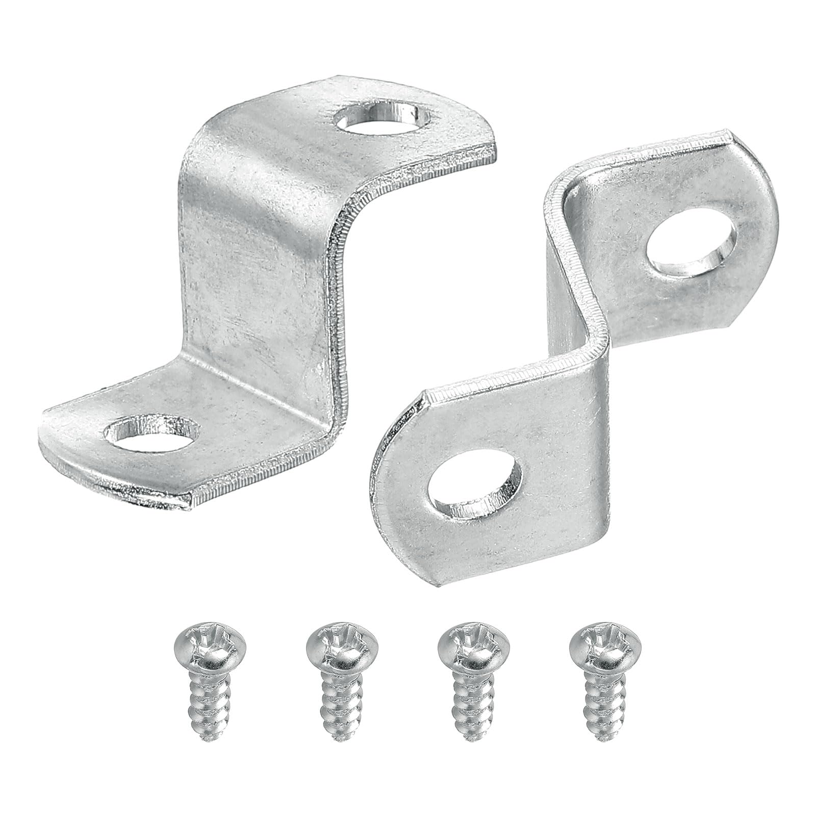 uxcell 15 Pcs 1/2" Offset Canvas Clips, Picture Framing Mirror Clips Z Shape Canvas Painting Mounting Clips with 2 Mounting Holes with Screws, Silver