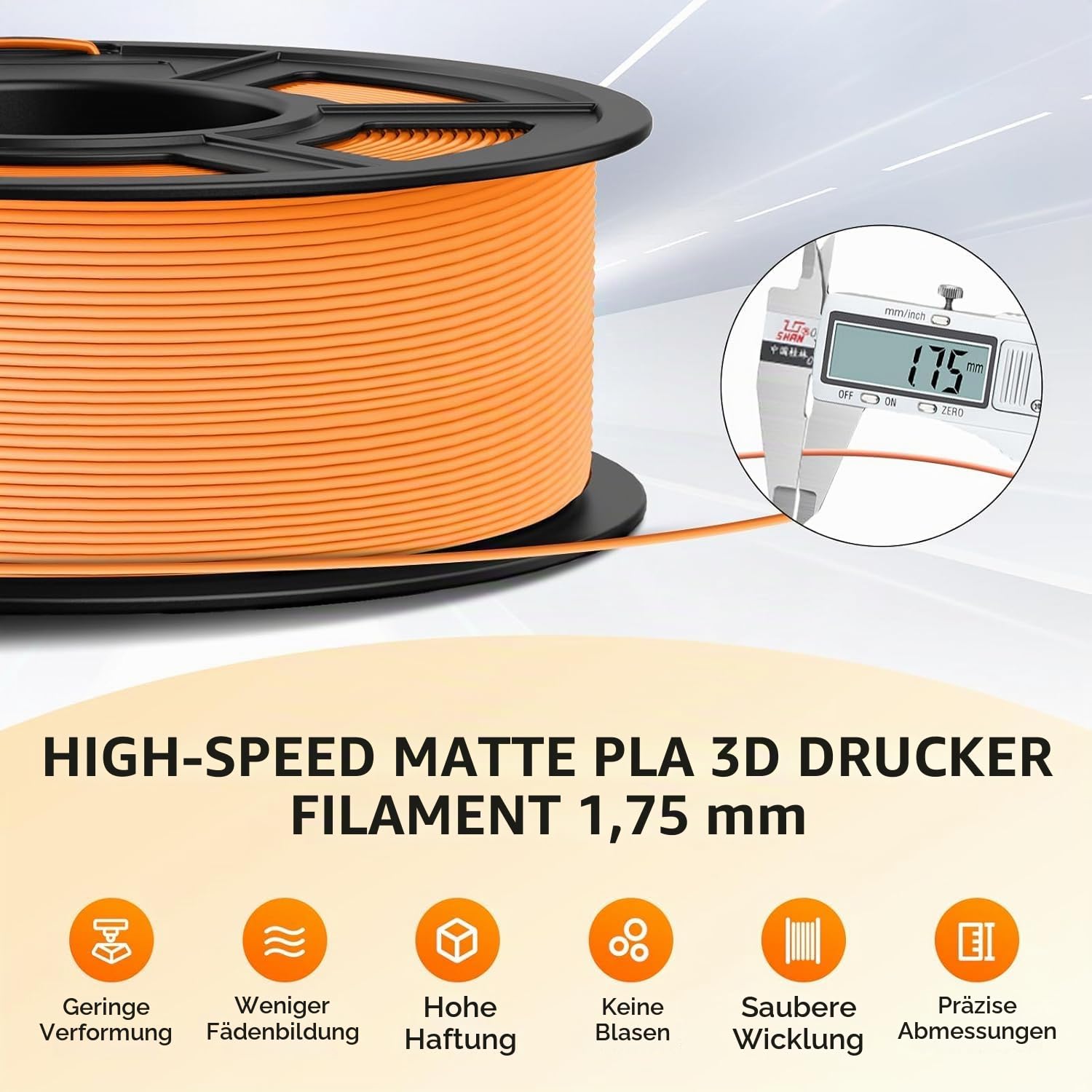 TECBEARS Matte PLA Filament Schwarz 4KG, Schönes mattes Finish, Maßgenauigkeit +/- 0.02mm, für die meisten FDM 3D Drucker, 4 Stück 1kg Spule (2.2lbs)