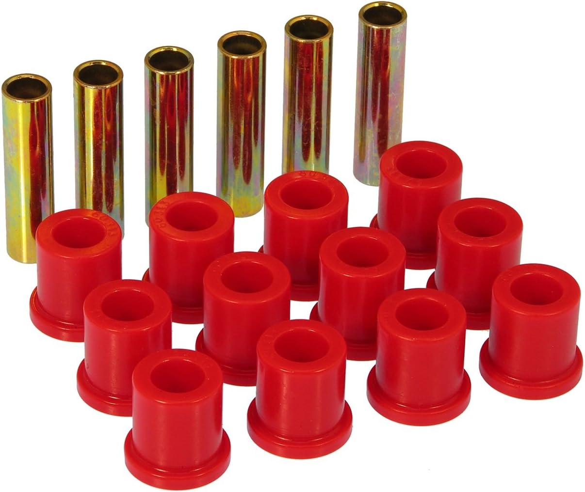 Prothane 6-1002 Red Rear Spring Eye and Shackle Bushing Kit