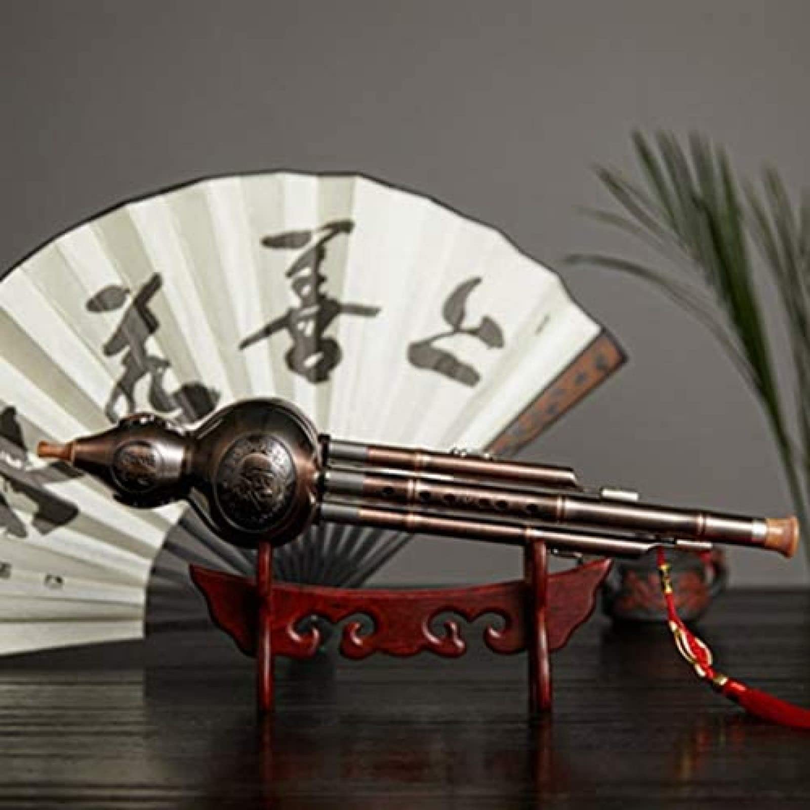 Hulusi, Gourde Flûte, Cucurbitacées Flûte Traditionnel Ethnique Durable Cuivré Hulusi Gourde Flûte Salle De Concert Jouant Long Instrument À Vent Débutants Contact Instrument À Vent,Cuivré,C-CLÉ,C