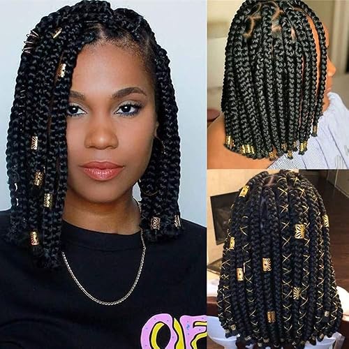 Miniatura 7 de 170 piezas de joyería para el cabello para trenzas, puños para el cabello para trenzas Loc, joyería para mujeres negras, anillos para trenzas de