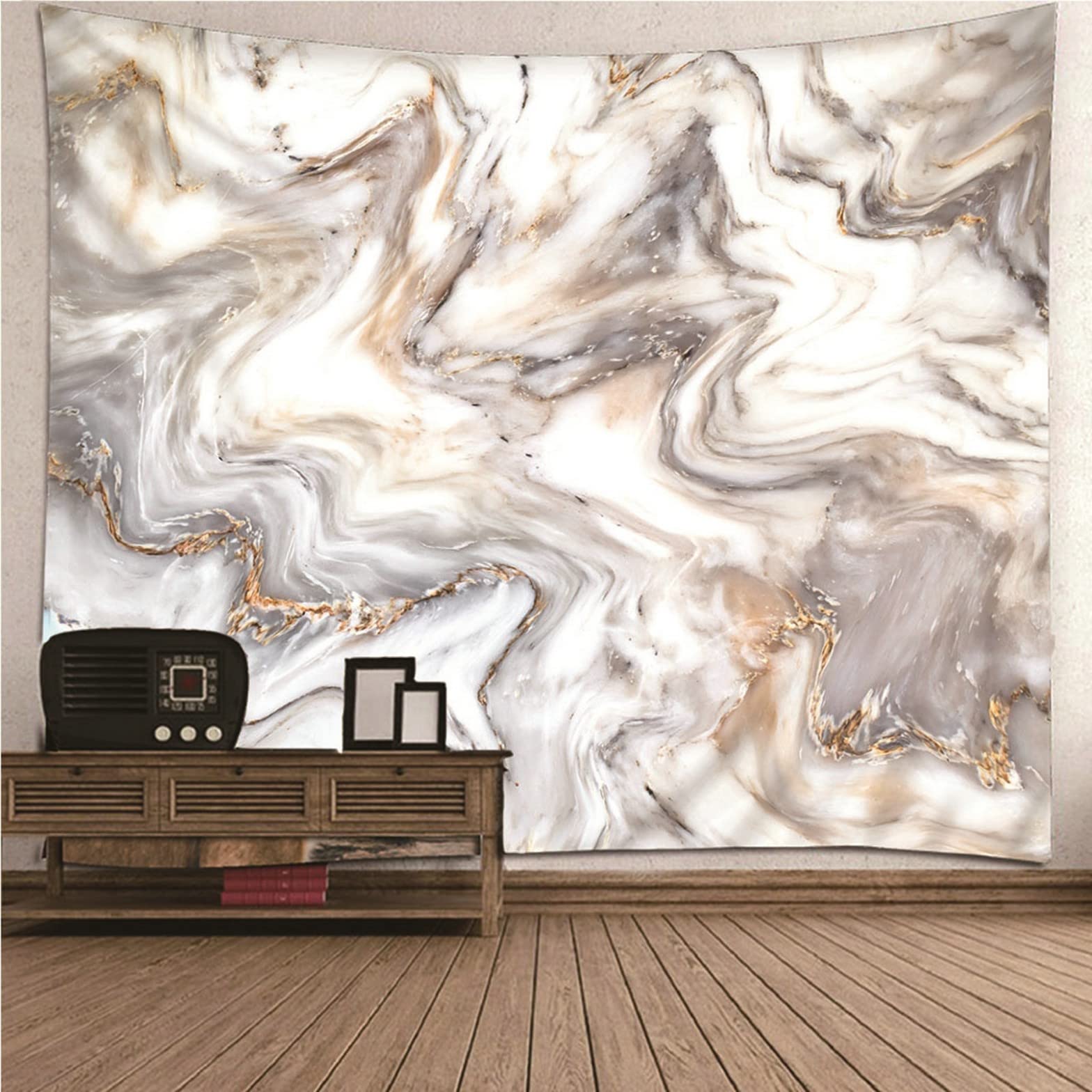 Ethereval Tapestries Quotes Mens Tapestry For Bedroom Aesthetic Vintage Marble Doorway White Gray Wall Hangings Fabric Decorations 350x250cm