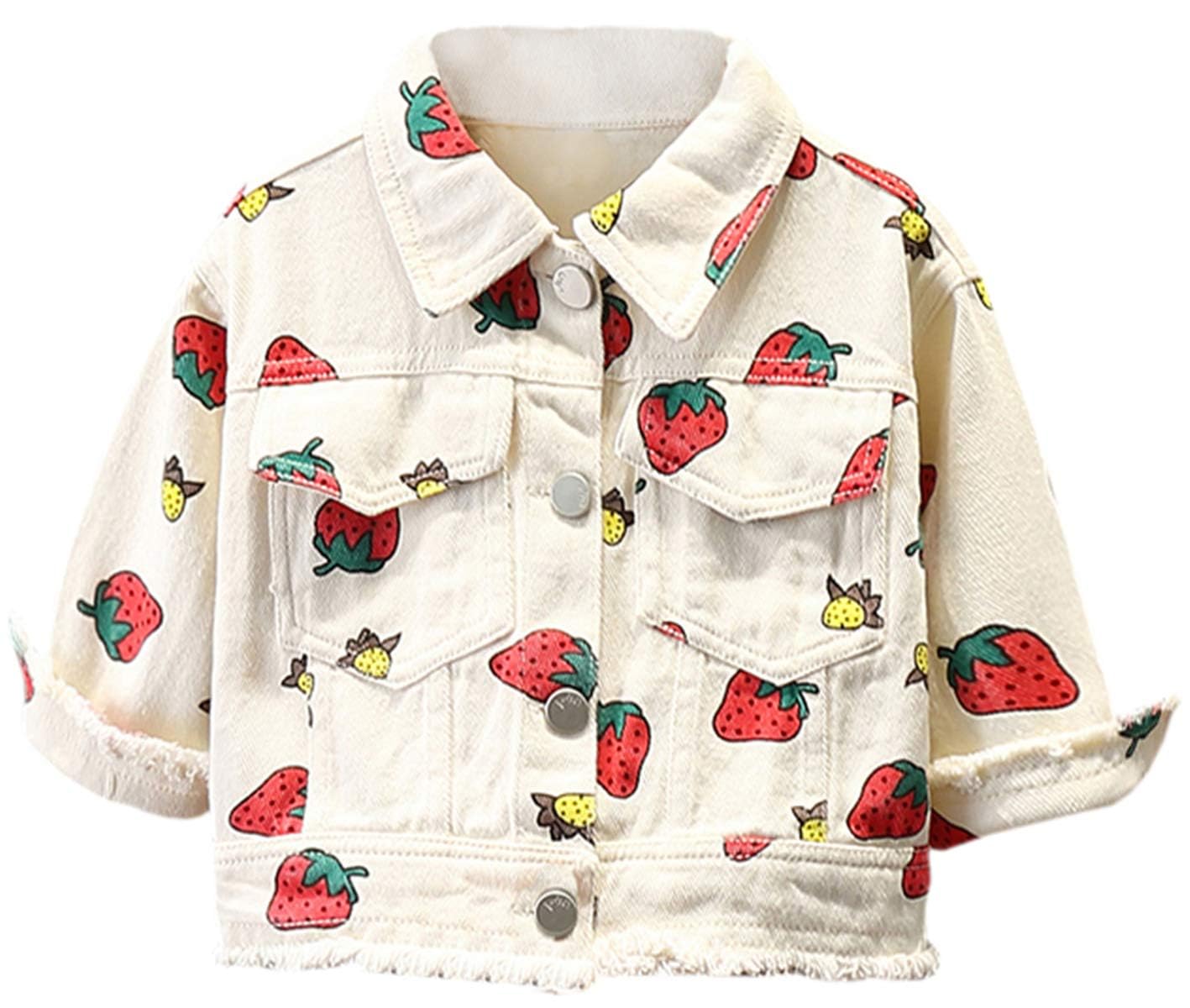 Cromoncent Toddler Jean Jacket for Girls and Boys Long Sleeve Denim Jacket