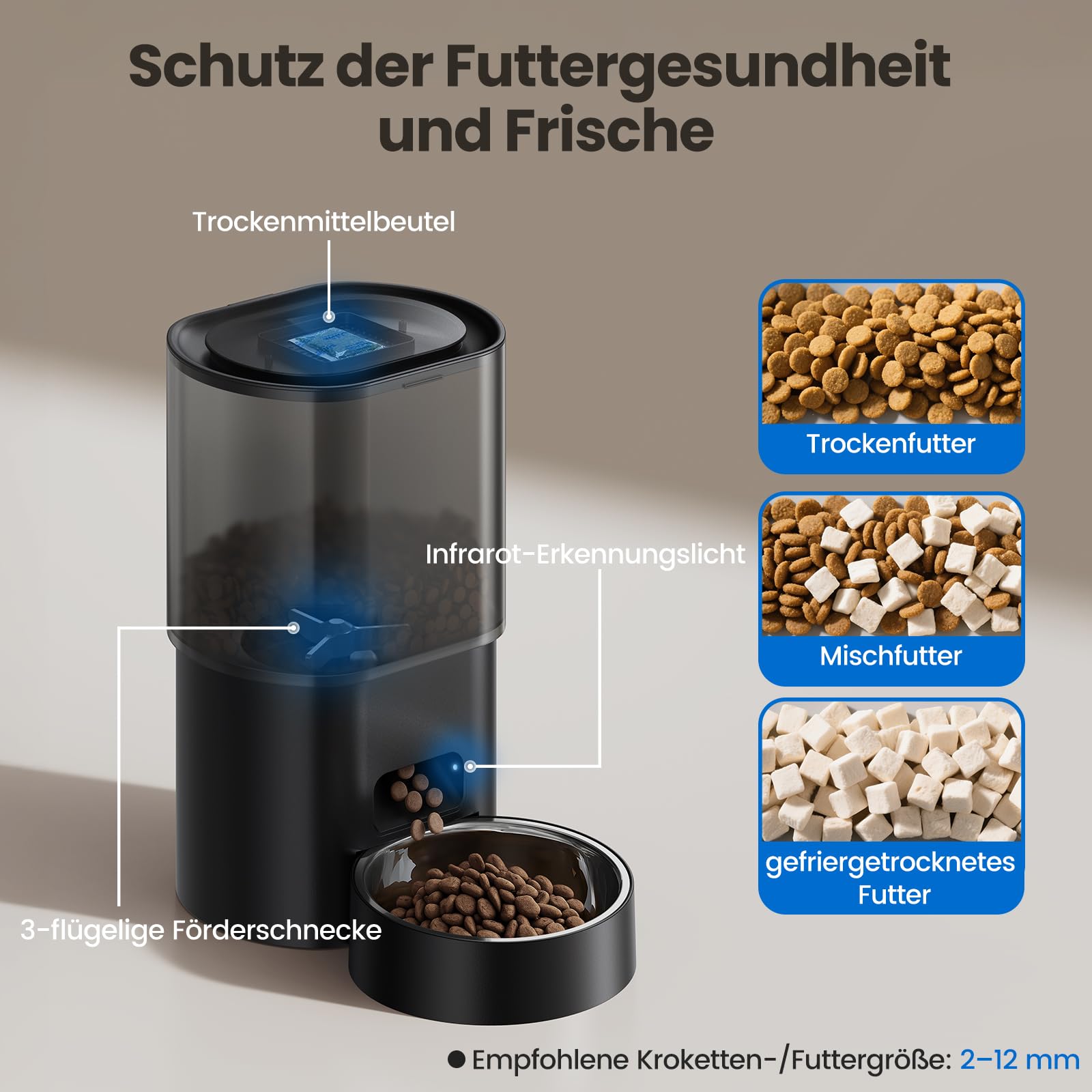 3L Automatischer Katzenfutterspender 2,5L Katzenbrunnen-Set, geräuscharmes App-gesteuertes Fernfütterungsgerät mit 10 Mahlzeiten pro Tag, Anti-Verstopfungs-Design, ideal für Katzen & Welpen