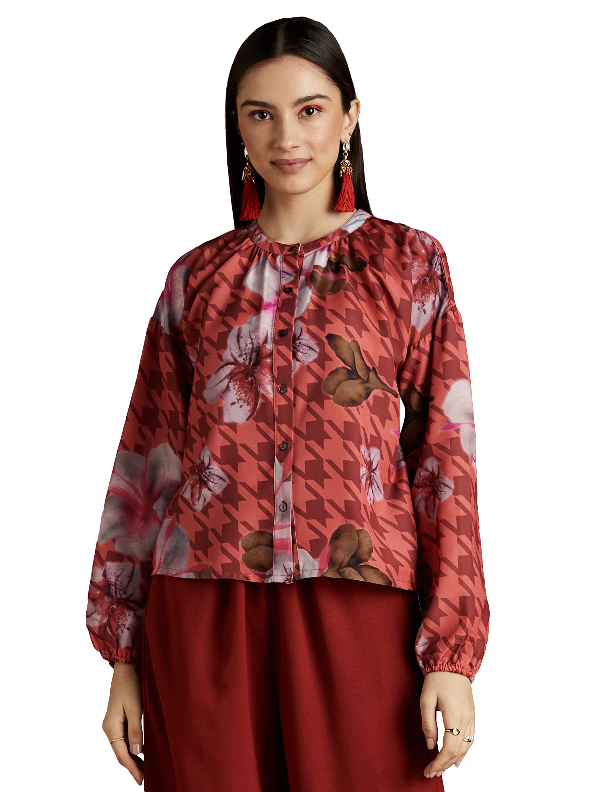 river by Narendra Kumar Premium Designer Women's Geometric Print Top-picture-49
