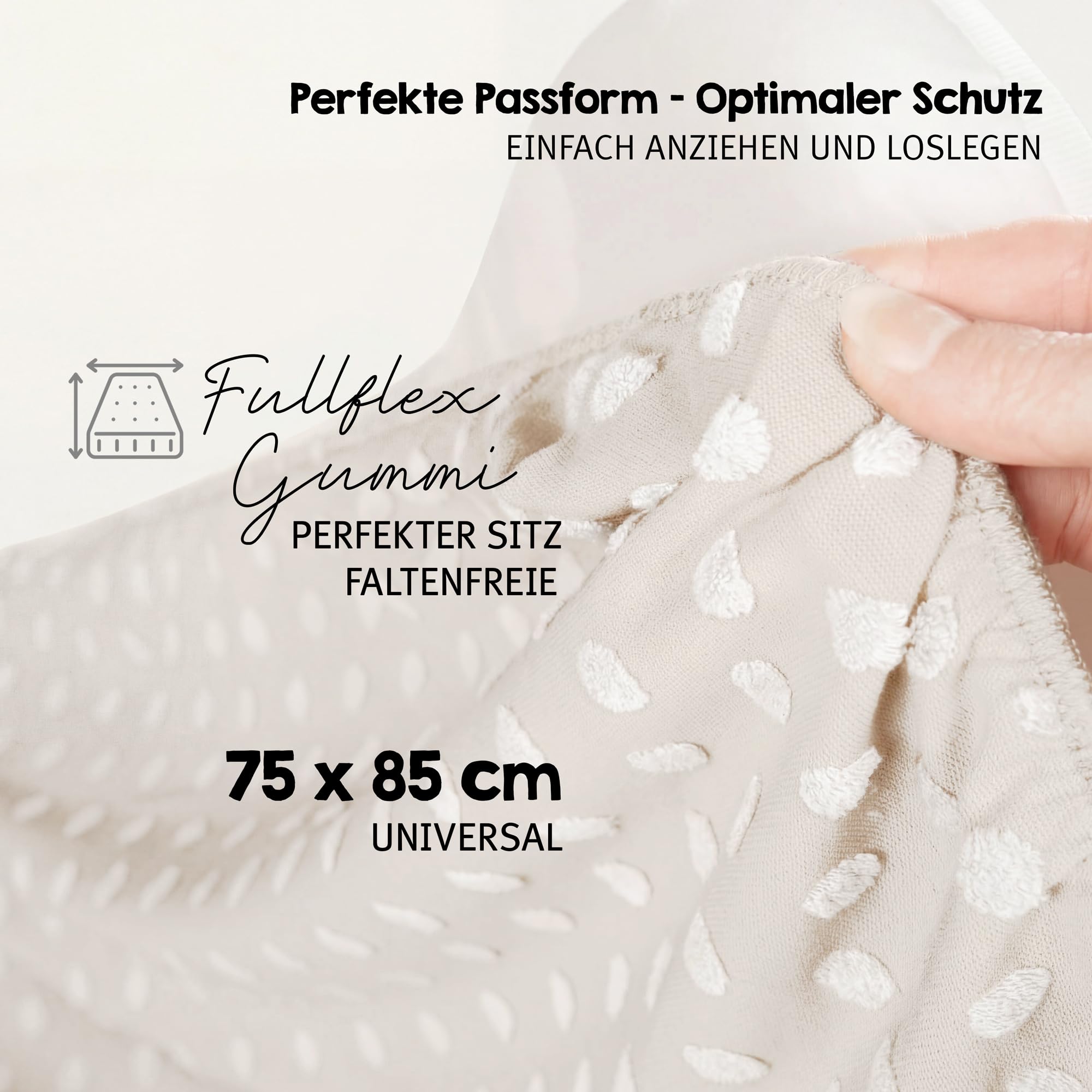 roba Coprimaterassino Fasciatoio Frosty Almond - 75 x 85 cm - Elastico - Traspirante - Morbido - Cotone BIO - Certificato GOTS e Oeko-Tex - Beige
