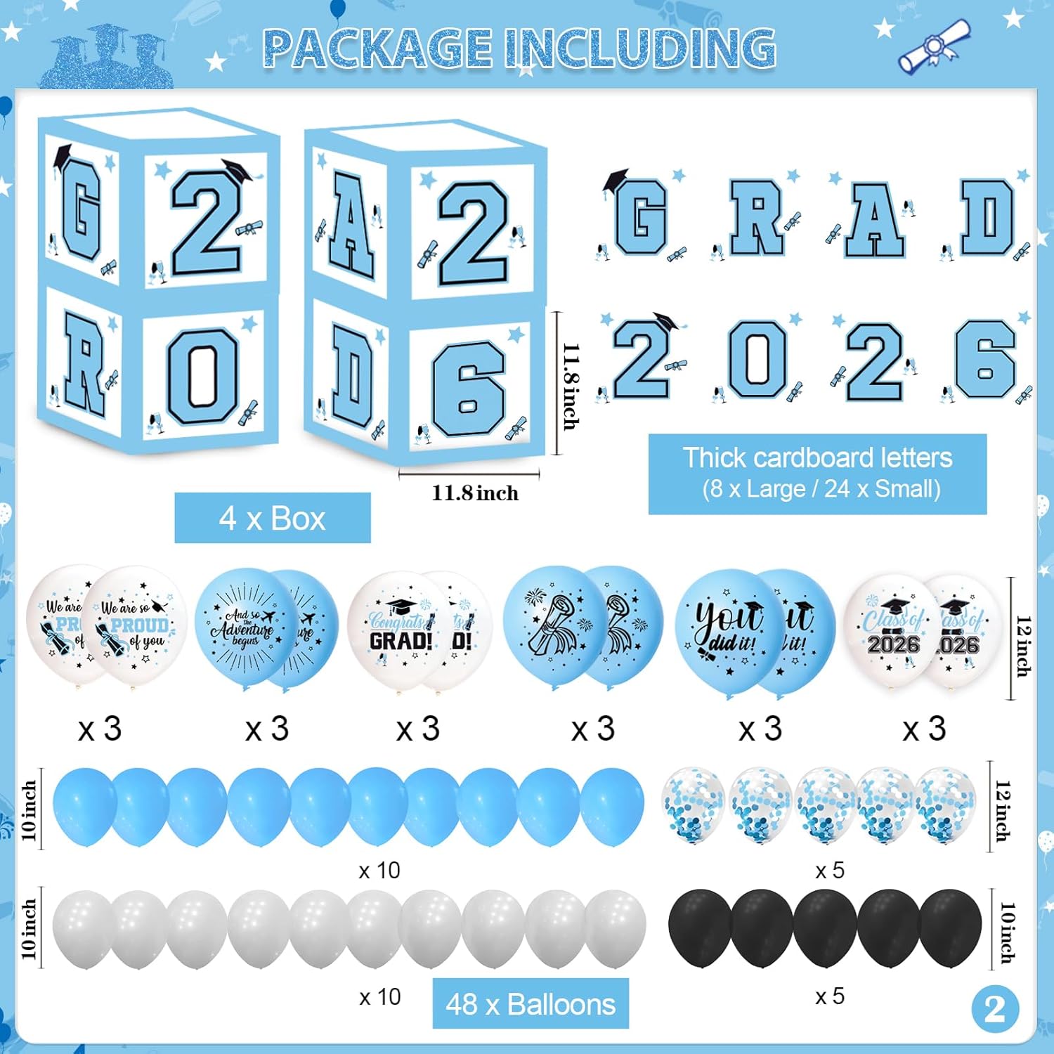 Light Blue Graduation Decorations 2026 Class of 2026 Banner Grad Party Decorations 2026 Class of 2026 Decorations 2026 Graduation Decoration