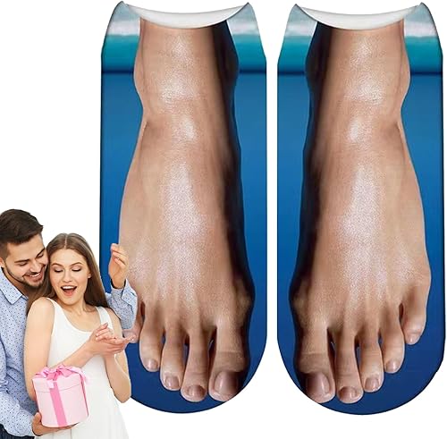 Miniatura 5 de BBAUER Foot Pattern Printed Socks, 3D Foot Print Pattern Design Socks, Slipper and Foot Pattern Printed Socks for Home Party