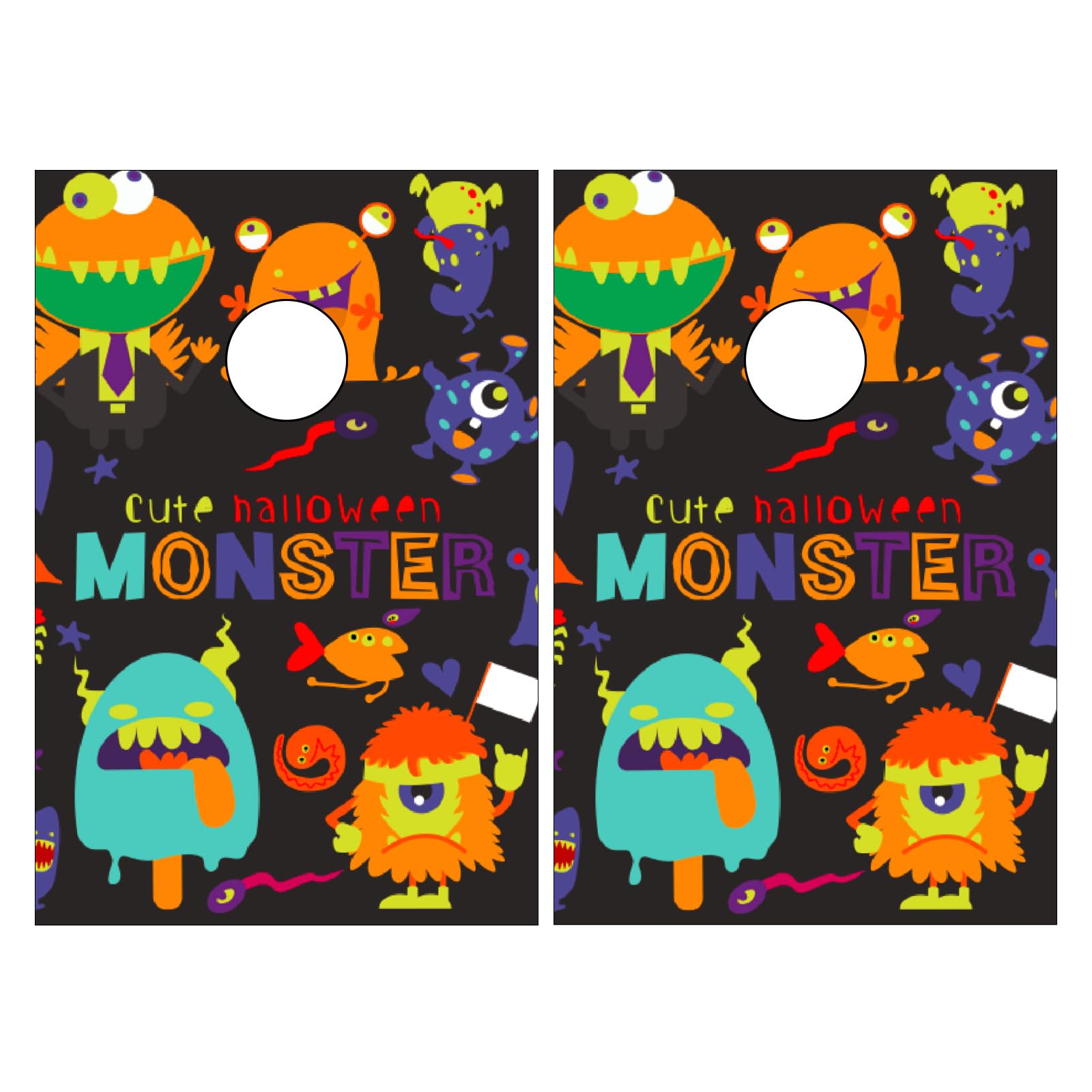 Amazon.com: Cornhole Board Wraps Scary Halloween Monsters and