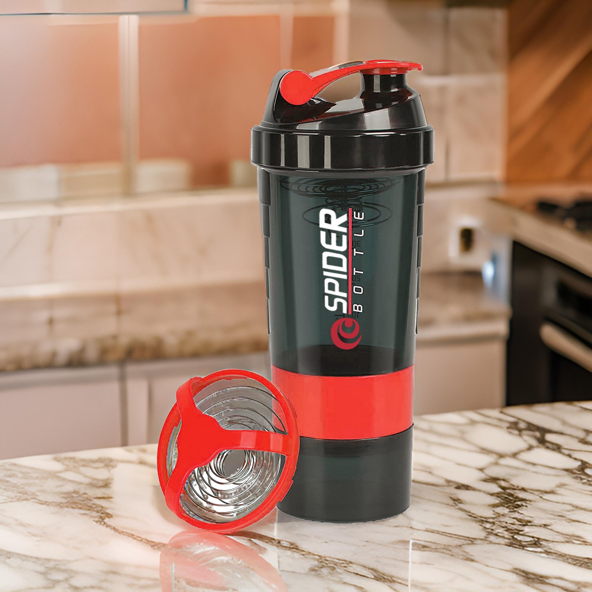 COOL INDIANS Shaker 500ml for BCAA & Pre-Post Workout Supplement Protein Shake Gym Sipper |Gym Shaker for Protein Shake/Sipper for Men & Women, BPA Free with Storage Compartment (Red)-image-45