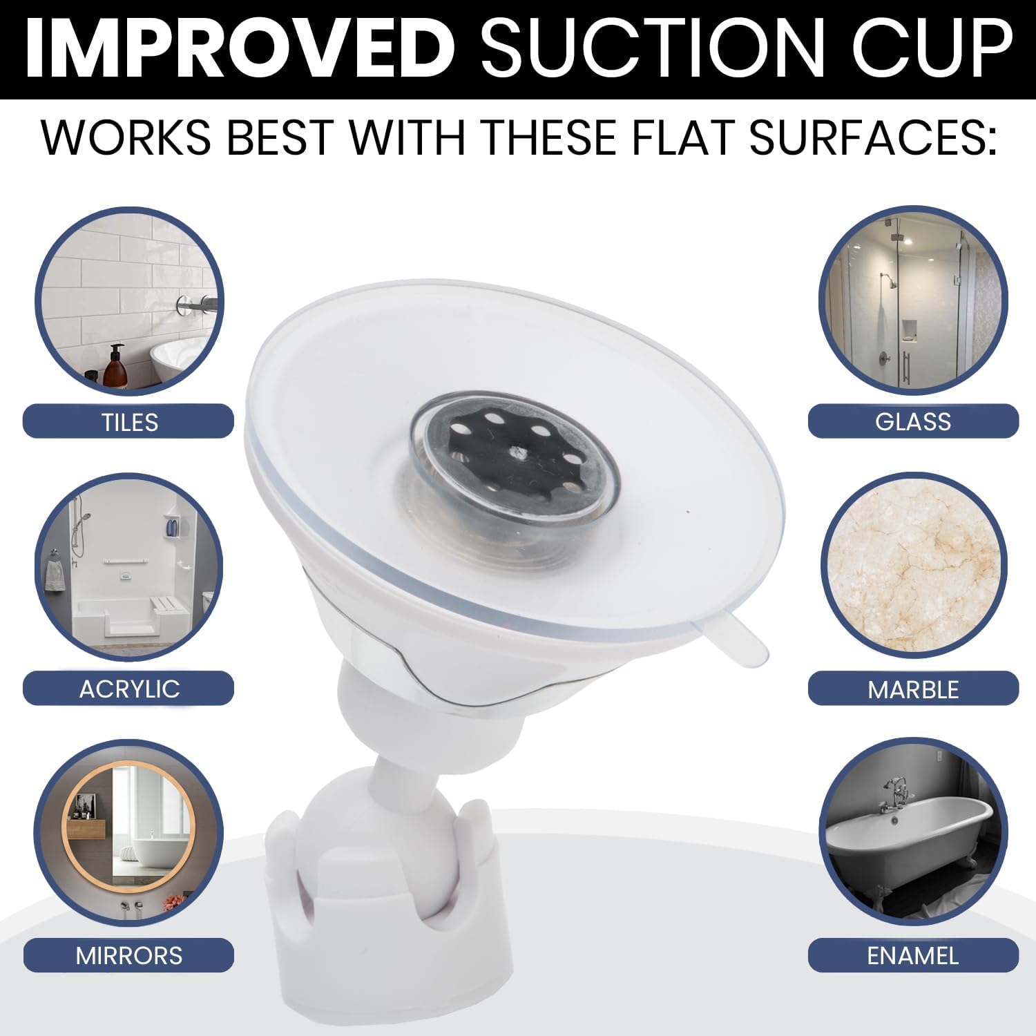 MIRRORVANA 3X Magnifying Round Shower Mirror for Fogless Shaving with Strong and Sticky Suction Cup, Shatterproof Surface and 360° Swivel - 6.7" Diameter