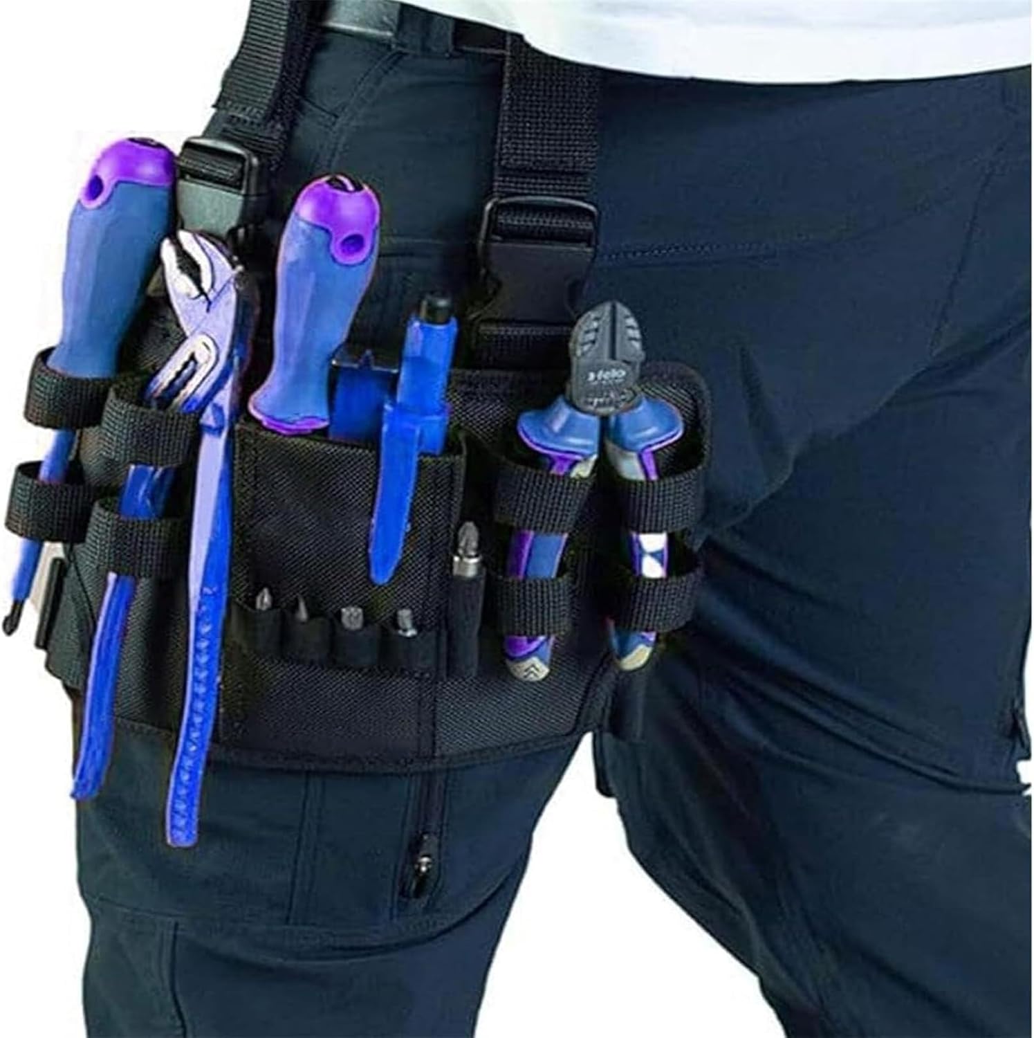 Holster Z Leg Tool Pouch with Belt Clip,Dach Pro Holster Z 2.0 Tools,Holster Z Leg Tool Pouch, Multifunction Tool Bag Belt for Men(2Pcs)