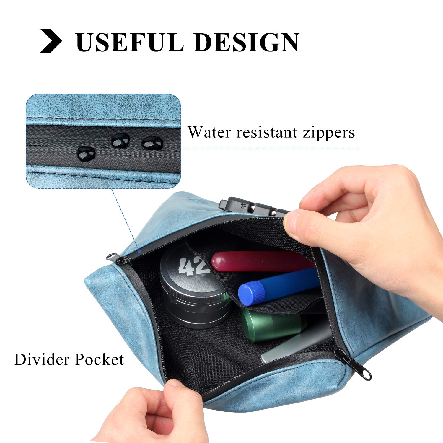 Borsa per tabacco, Custodia for Tabacco In Pelle Con Design Cerniera: Elegante for Pipa for Regali Da Uomo E Il Giorno Del Ringraziamento